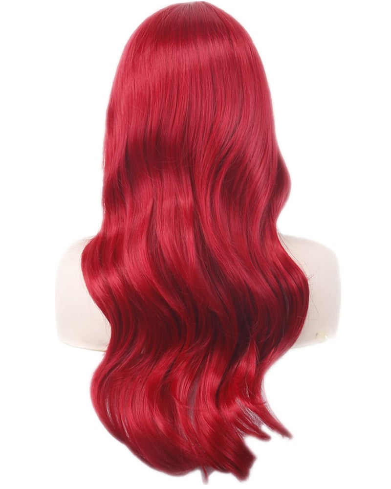 ANESHE Wigs 28" Long Wavy Hair Heat Resistant Cosplay Wig for Women (Red) - Image 4